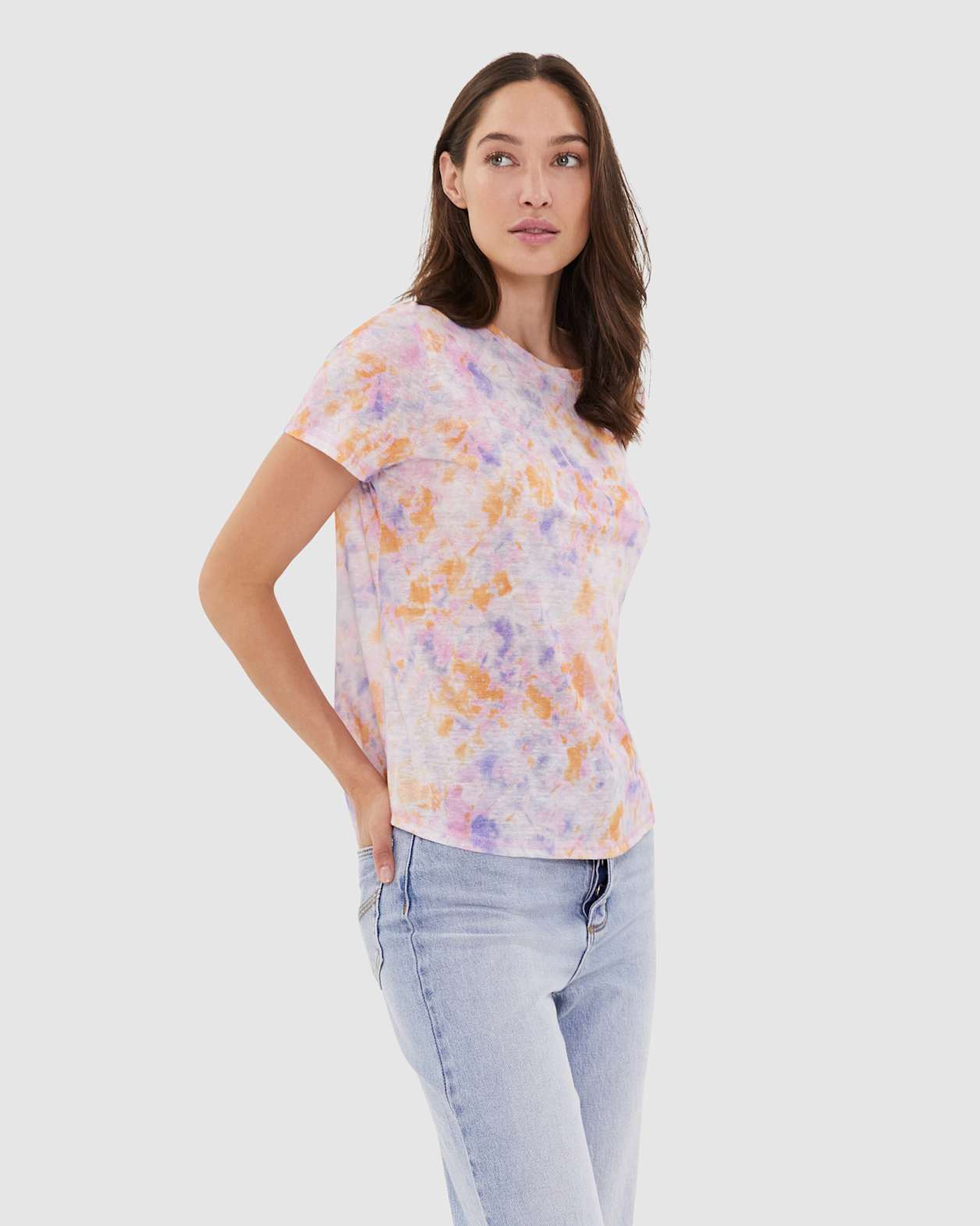 Ava Pink Marble Tee test 31 in PINK MULTI