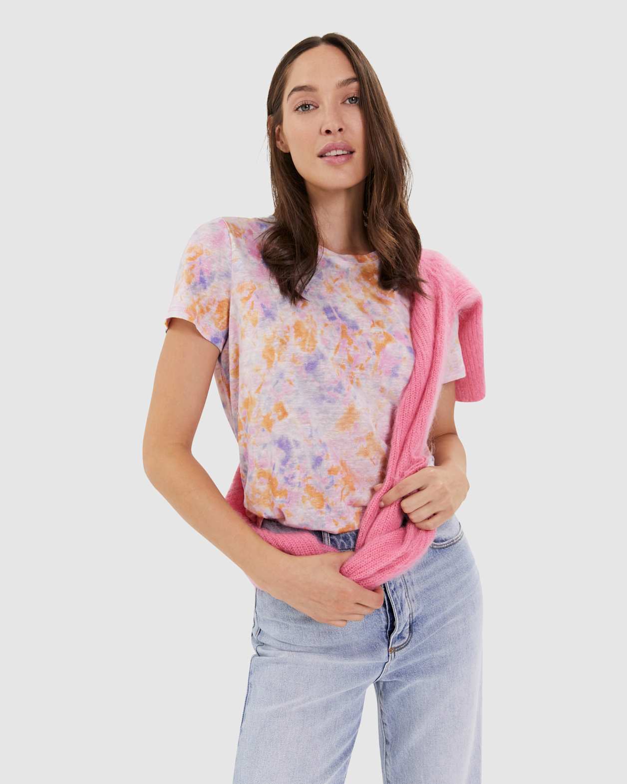 Ava Pink Marble Tee test 31 in PINK MULTI