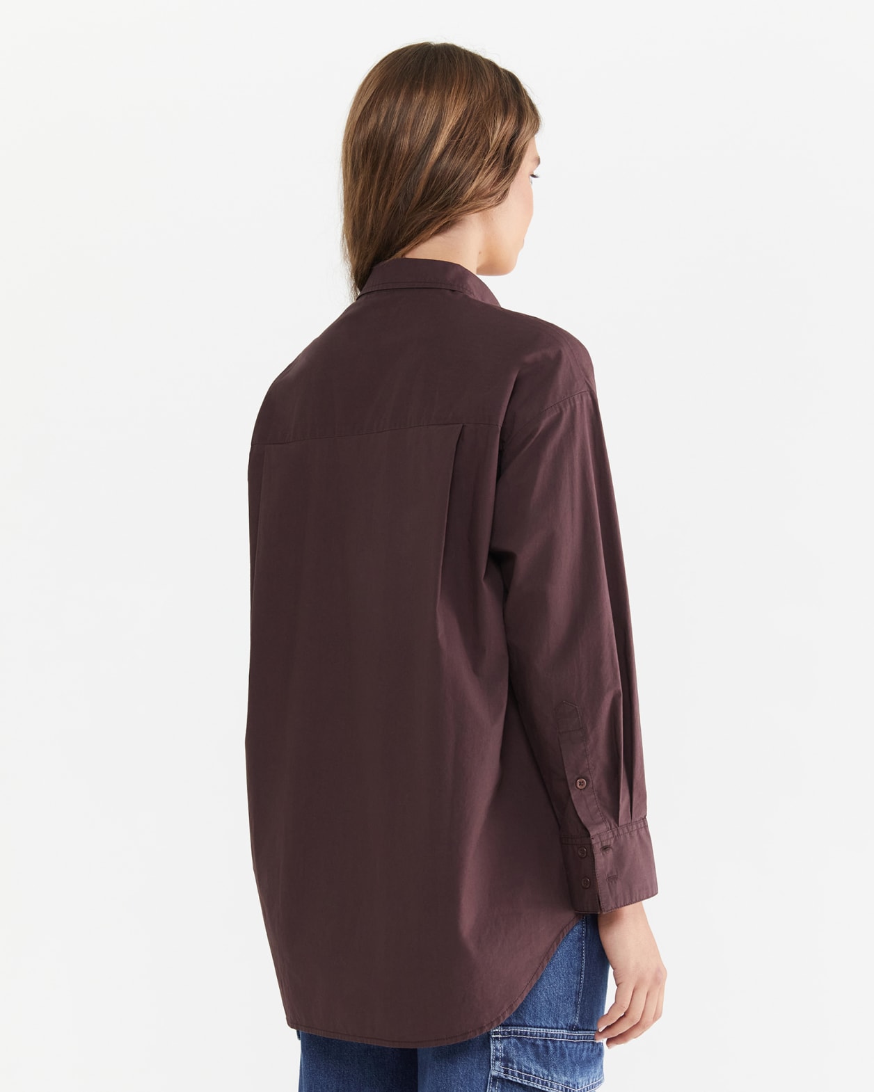 Organic Cotton Relaxed Shirt in CHOCOLATE