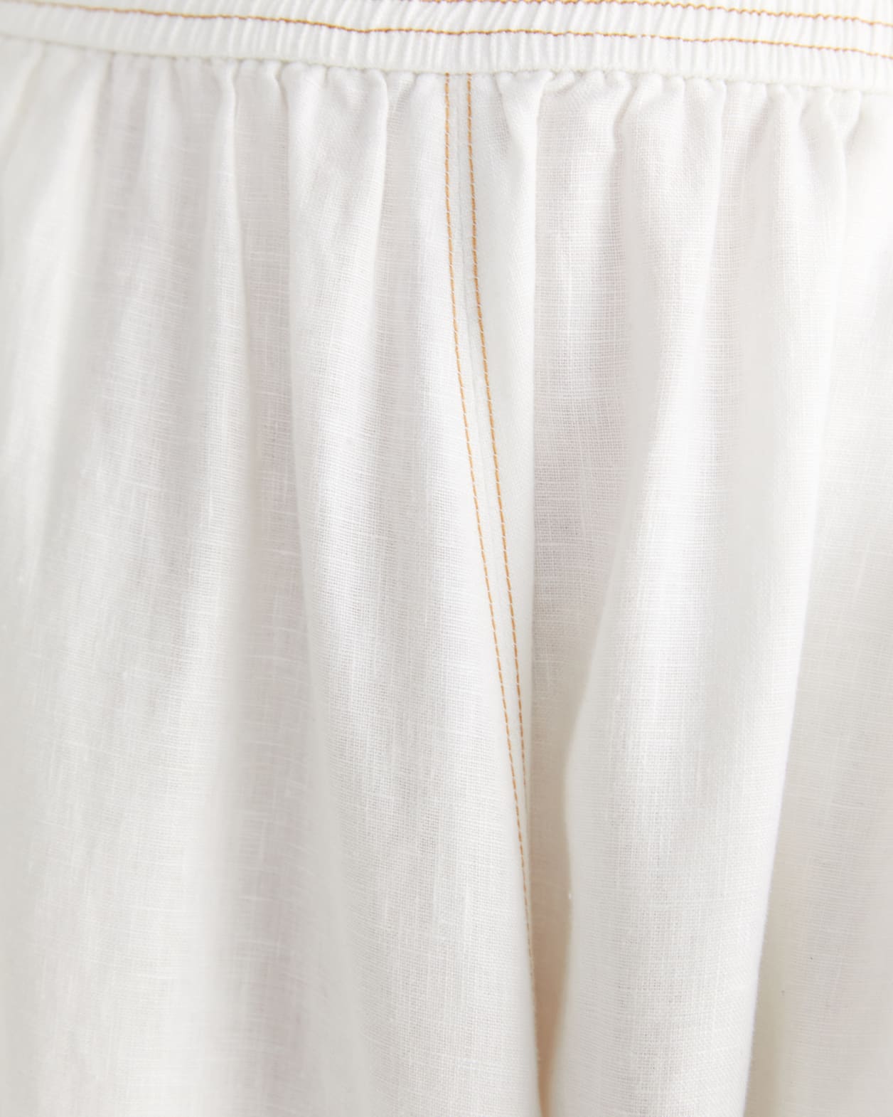 Amber Linen Split Detail Skirt in WHITE