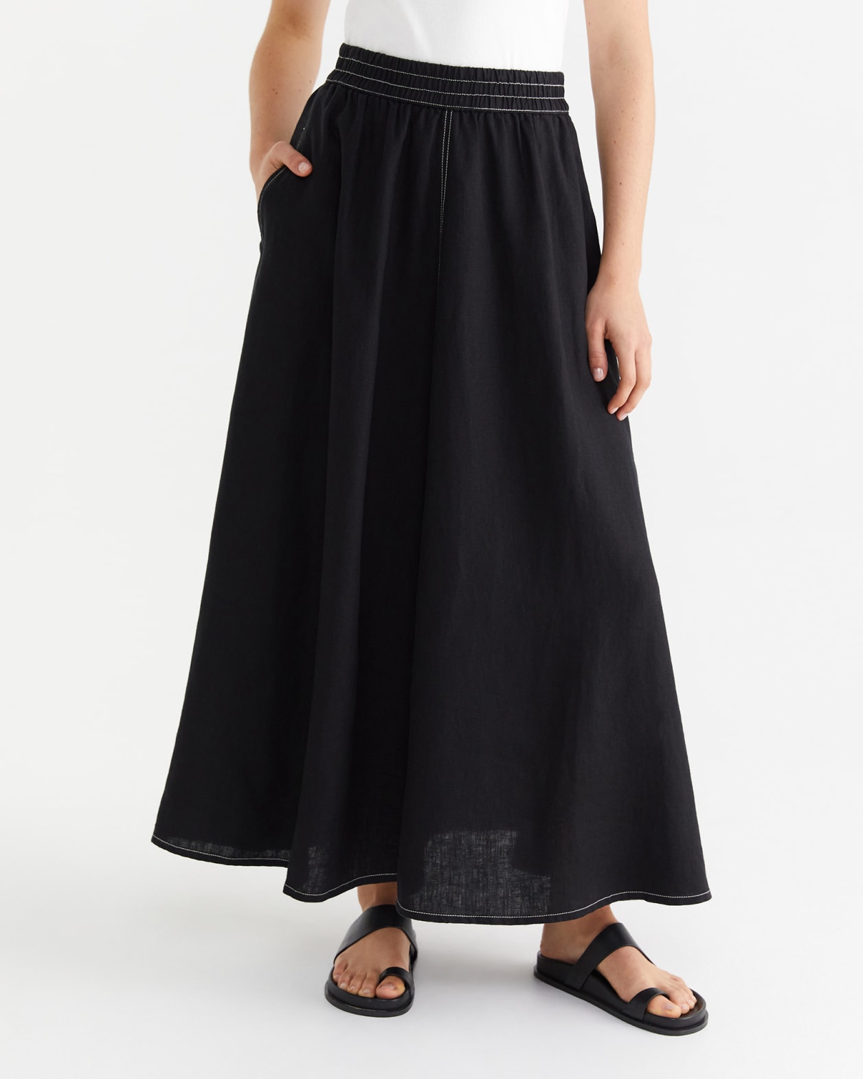 Amber Linen Split Detail Skirt | JAG
