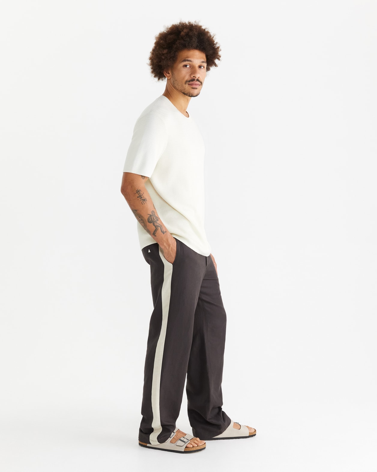 Billy Linen Pants in WASHED BLACK