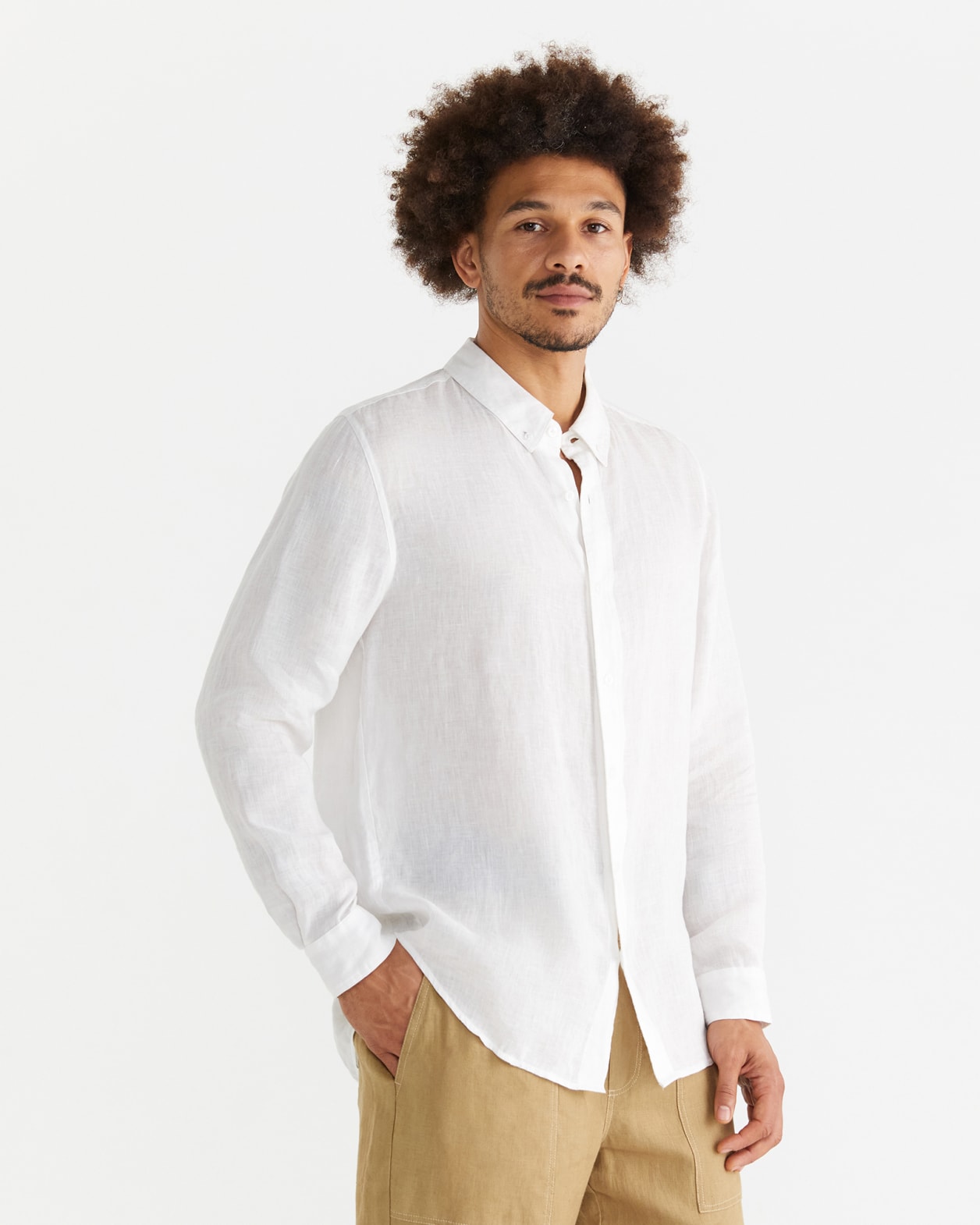 Hux Linen Shirt in WHITE