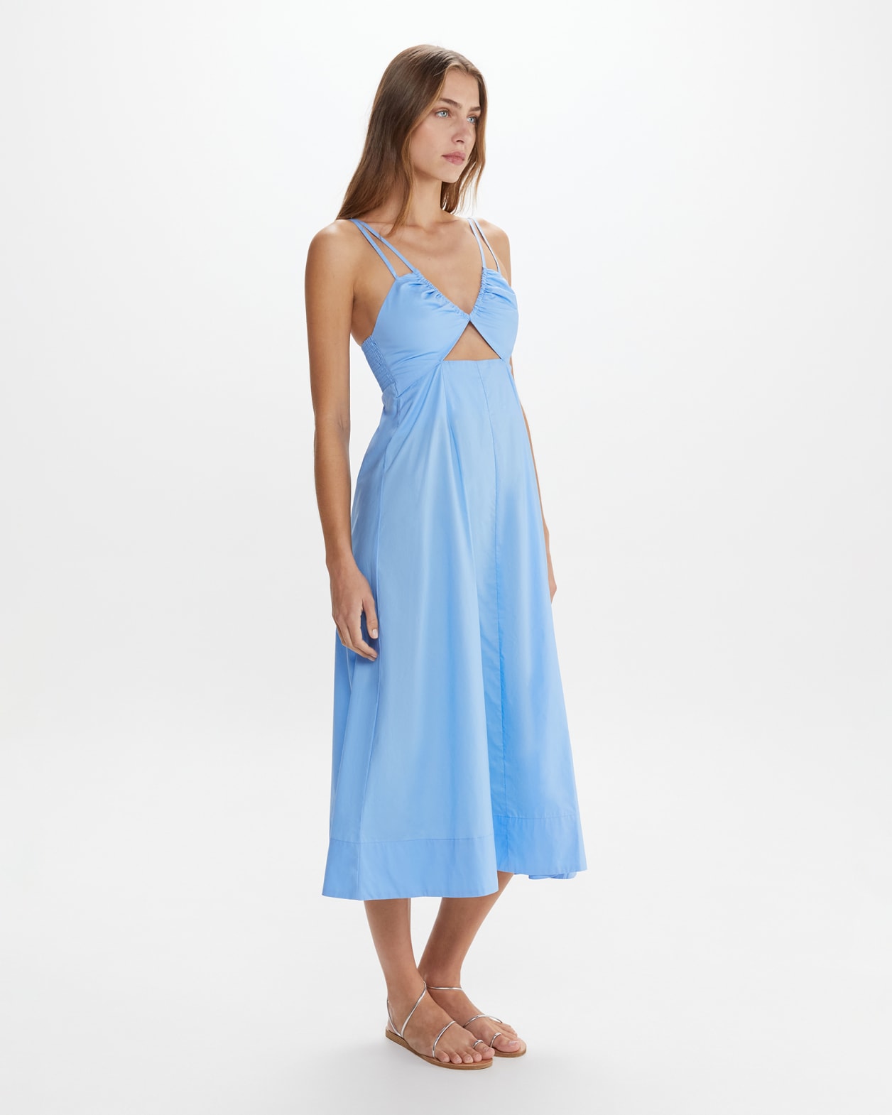 Organic Cotton V Strappy Dress in SAILOR BLUE