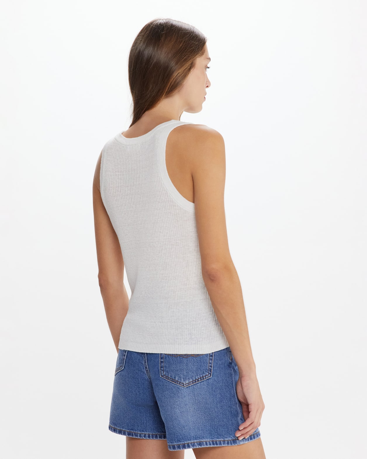 Ellie Linen Tank in WHITE