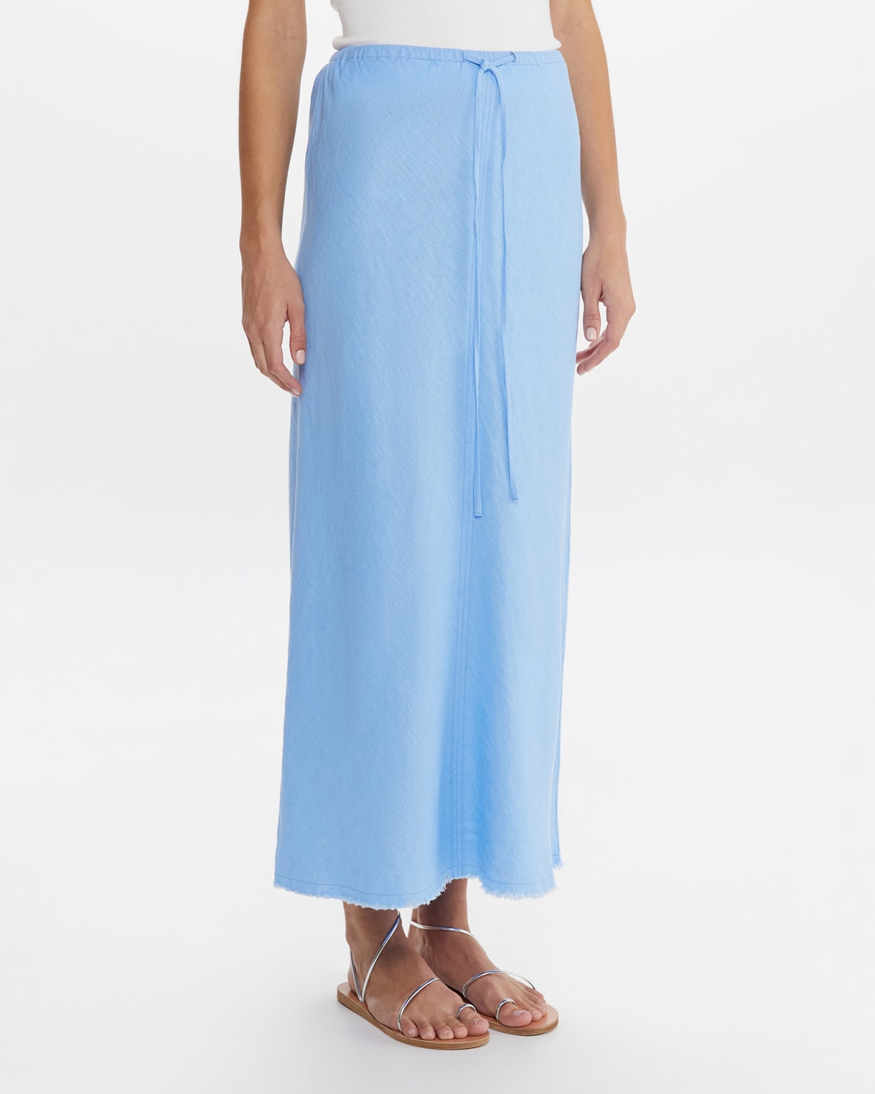 Marcie Easy Linen Slip Skirt in SAILOR BLUE