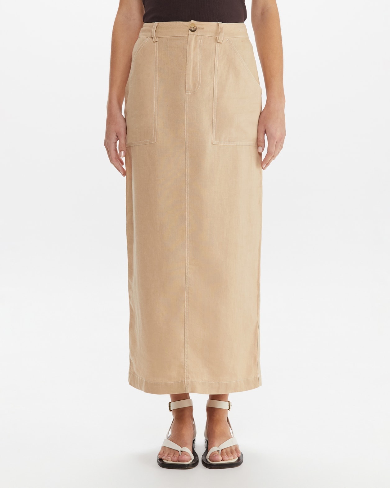 Sabine Linen Column Skirt | JAG