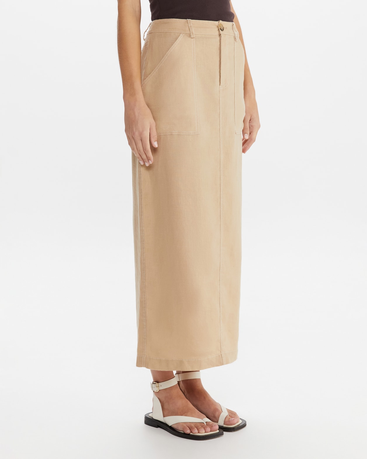 Sabine Linen Column Skirt | JAG