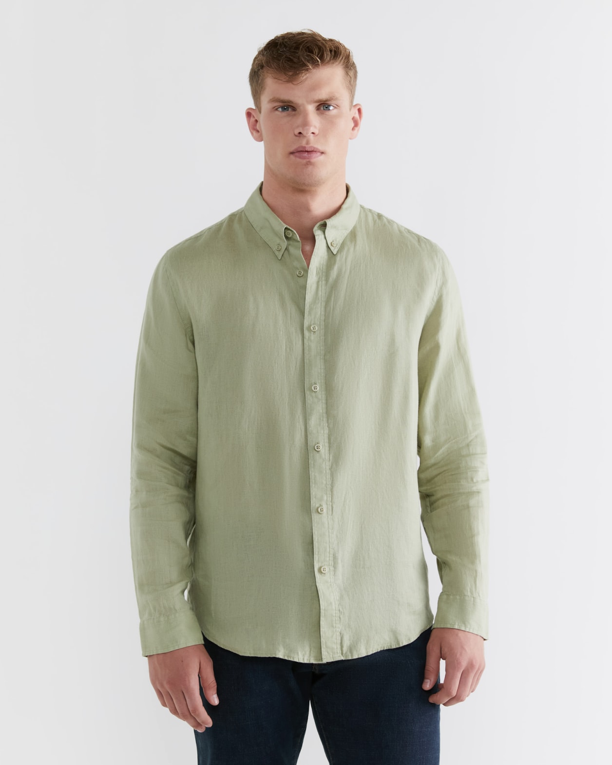 Hux Linen Shirt in OLIVE