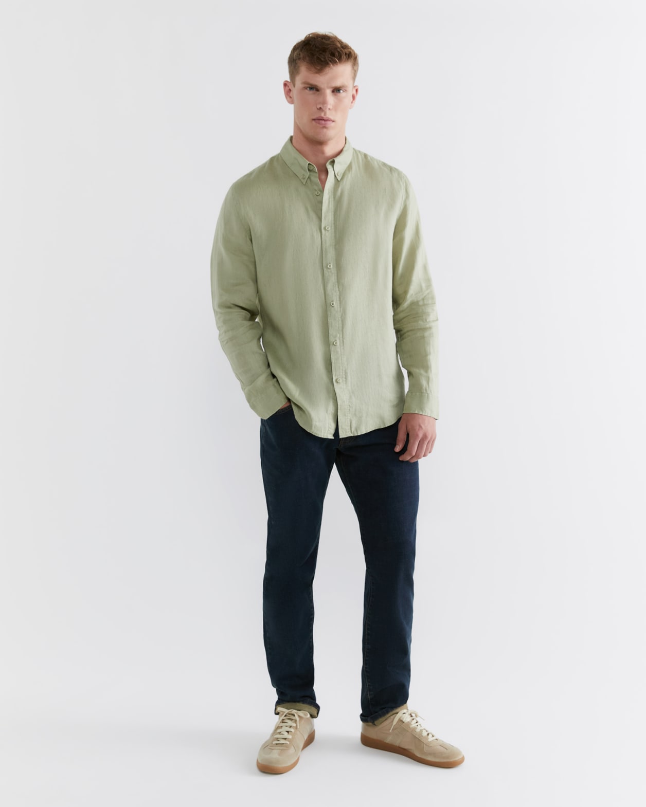 Hux Linen Shirt in OLIVE