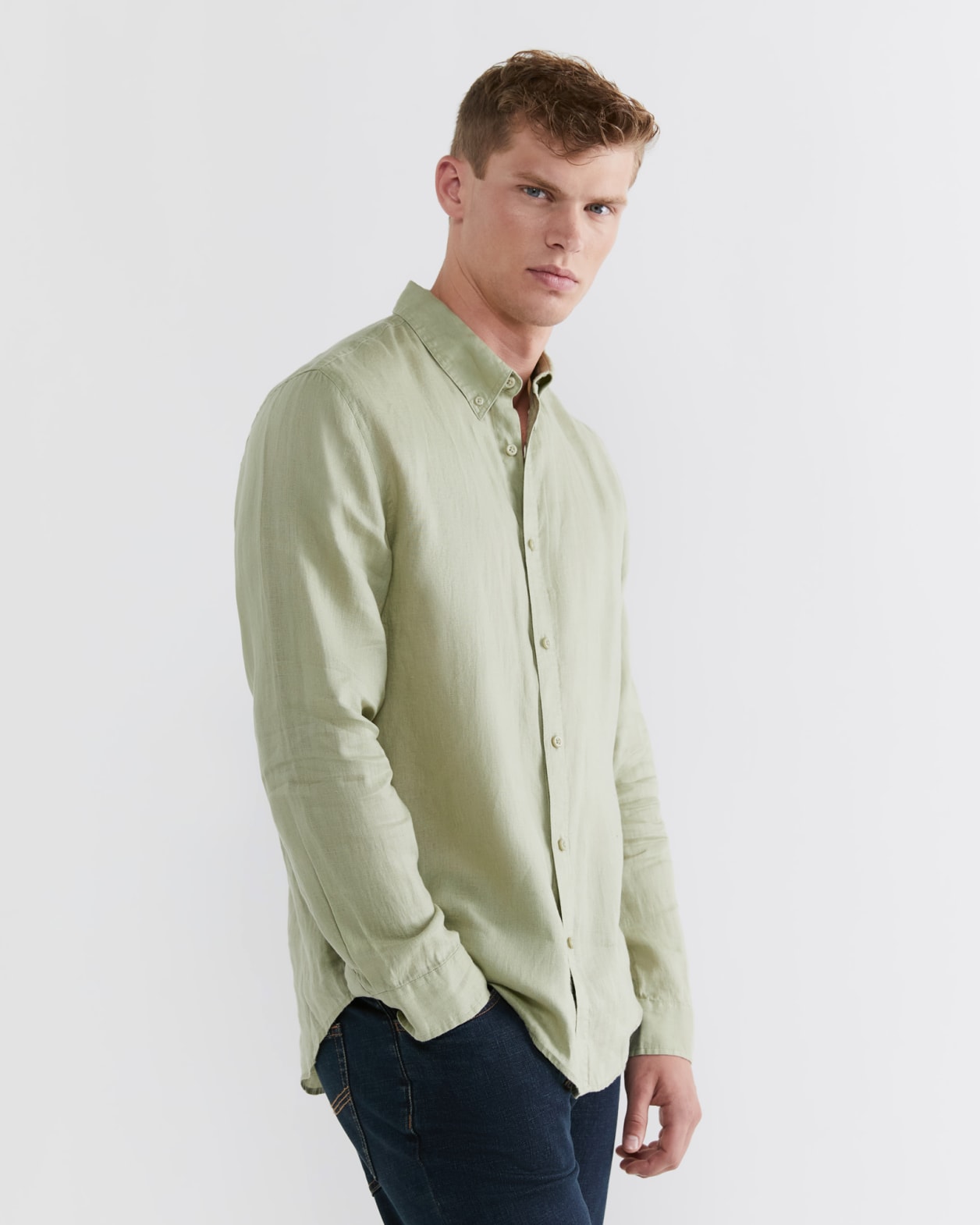 Hux Linen Shirt in OLIVE