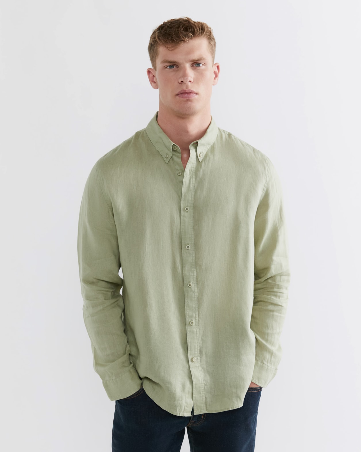 Hux Linen Shirt in OLIVE