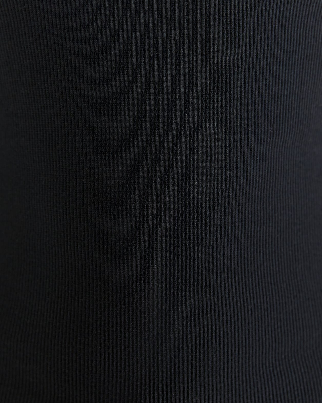 Harlowe Cotton Rib Tank in BLACK
