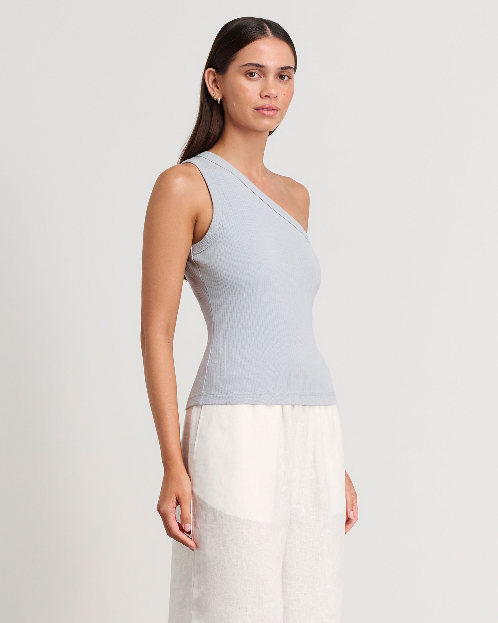 akiki ribbon one shoulder top Ⅲ/WHITE Ribbon One Shoulder Top CO417 - Korean Women's Fashion