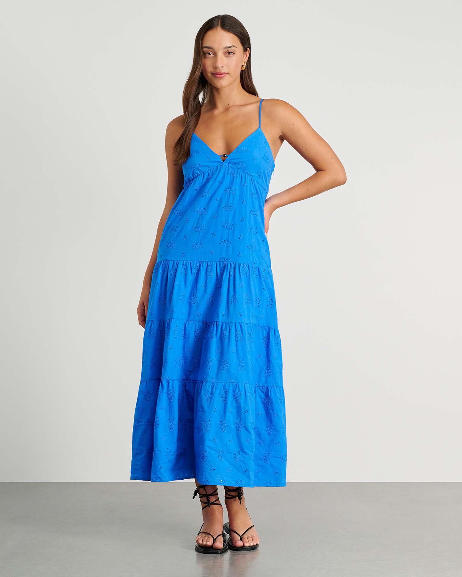【J W ANDERSON】Draped Hem V-Neck Dress Blue Jade DRAPED HEMLINE V-NECK DRESS – JW Anderson
