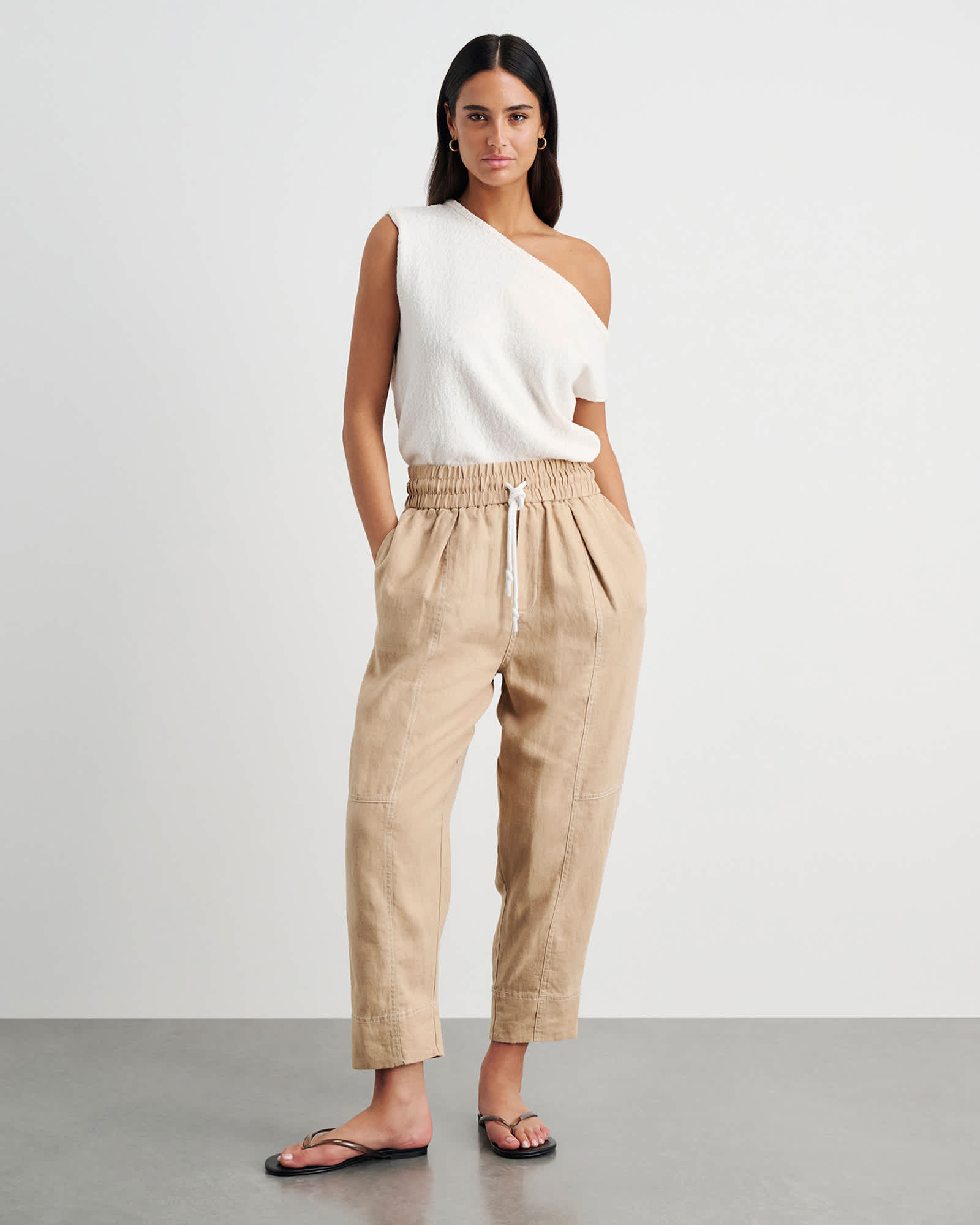 Sabine Linen Pull On Pant