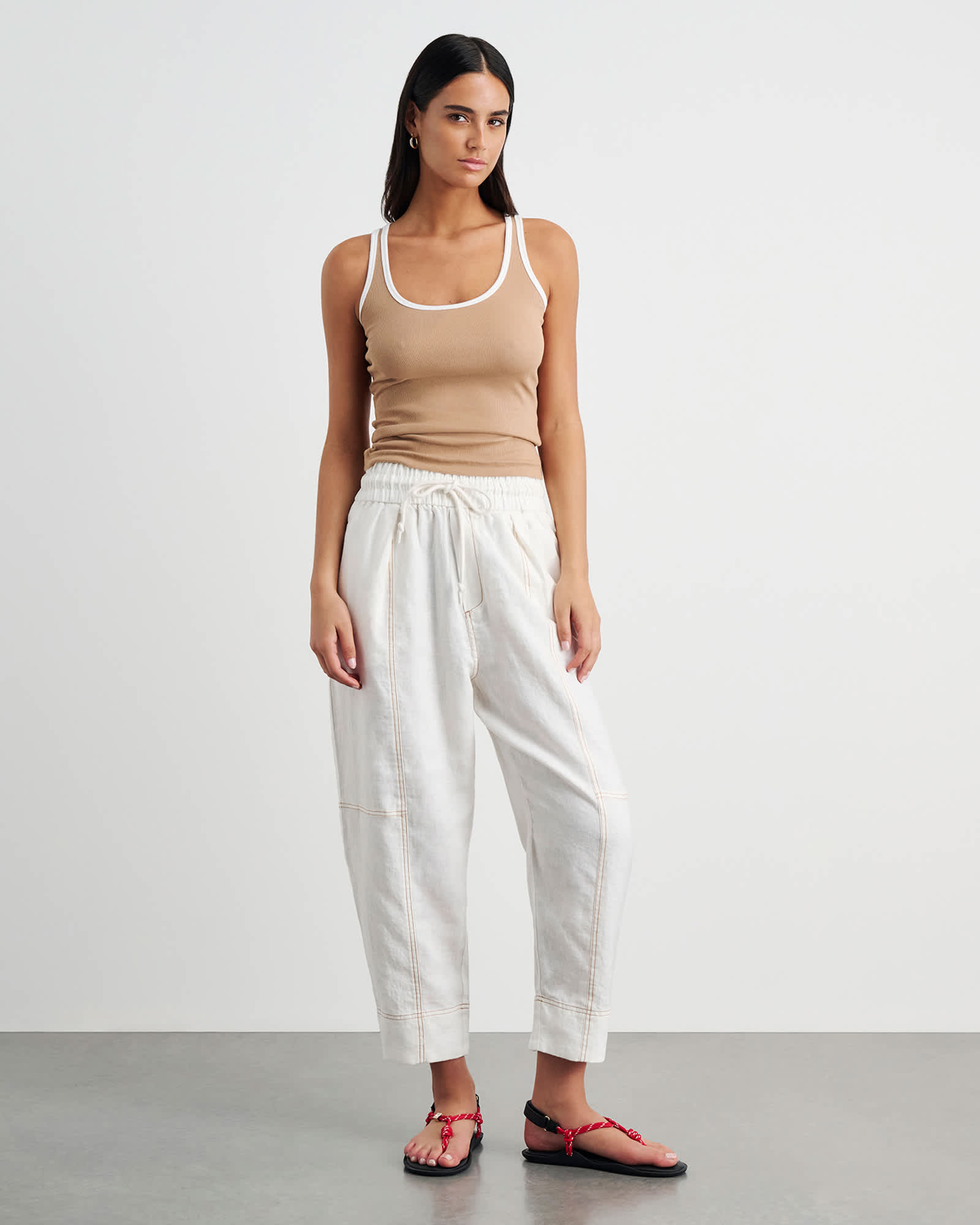 Sabine Linen Pull On Pant