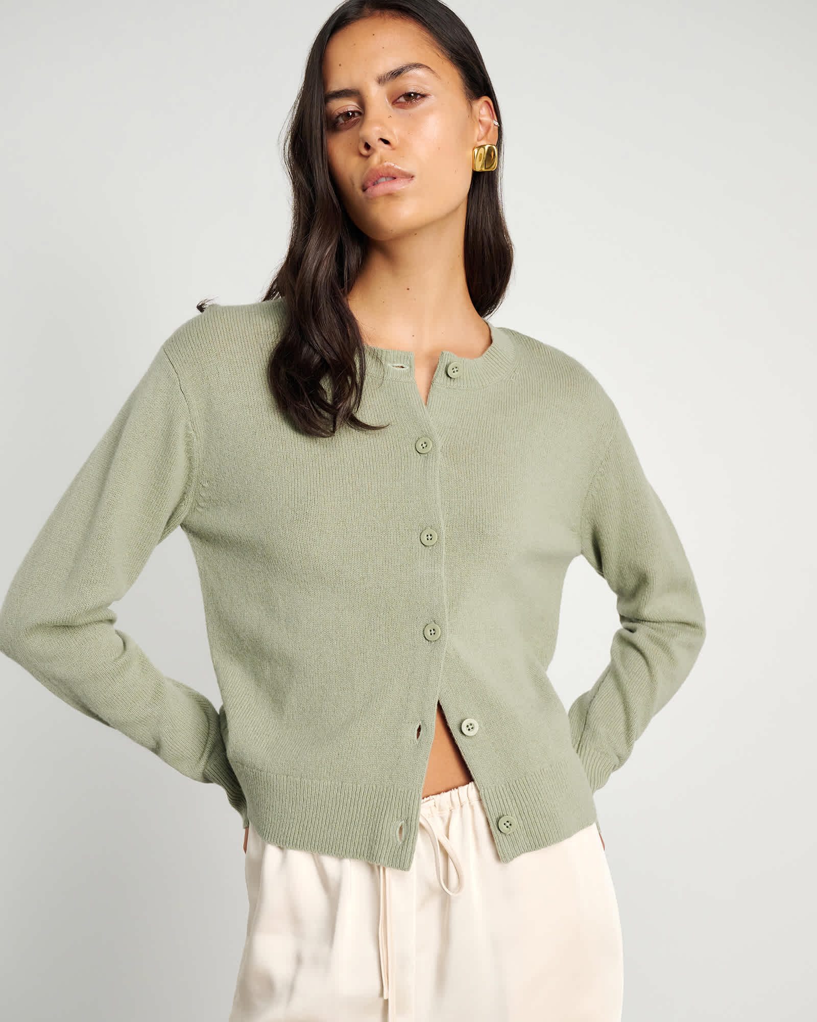 Long Sleeve Wool Cardigan