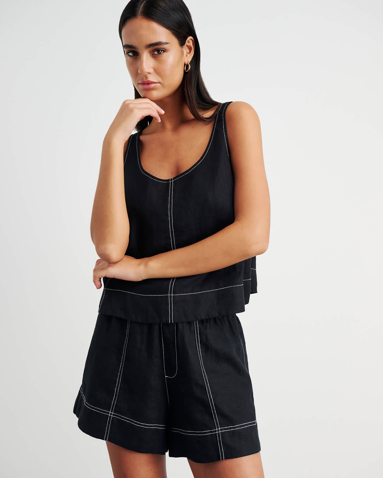 Sabine Linen Scoop Cami