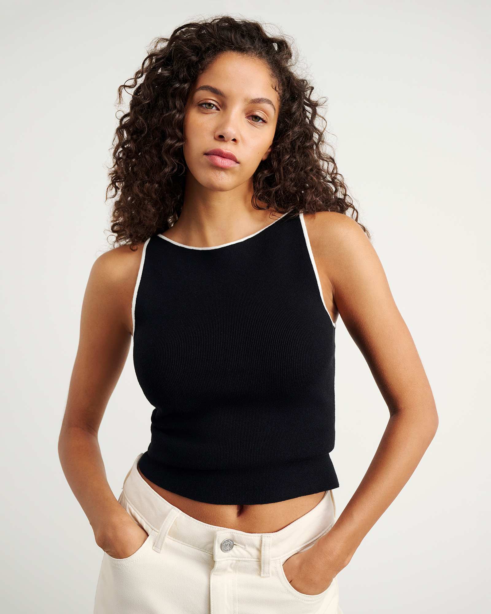 Lydia Contrast Knit Tank