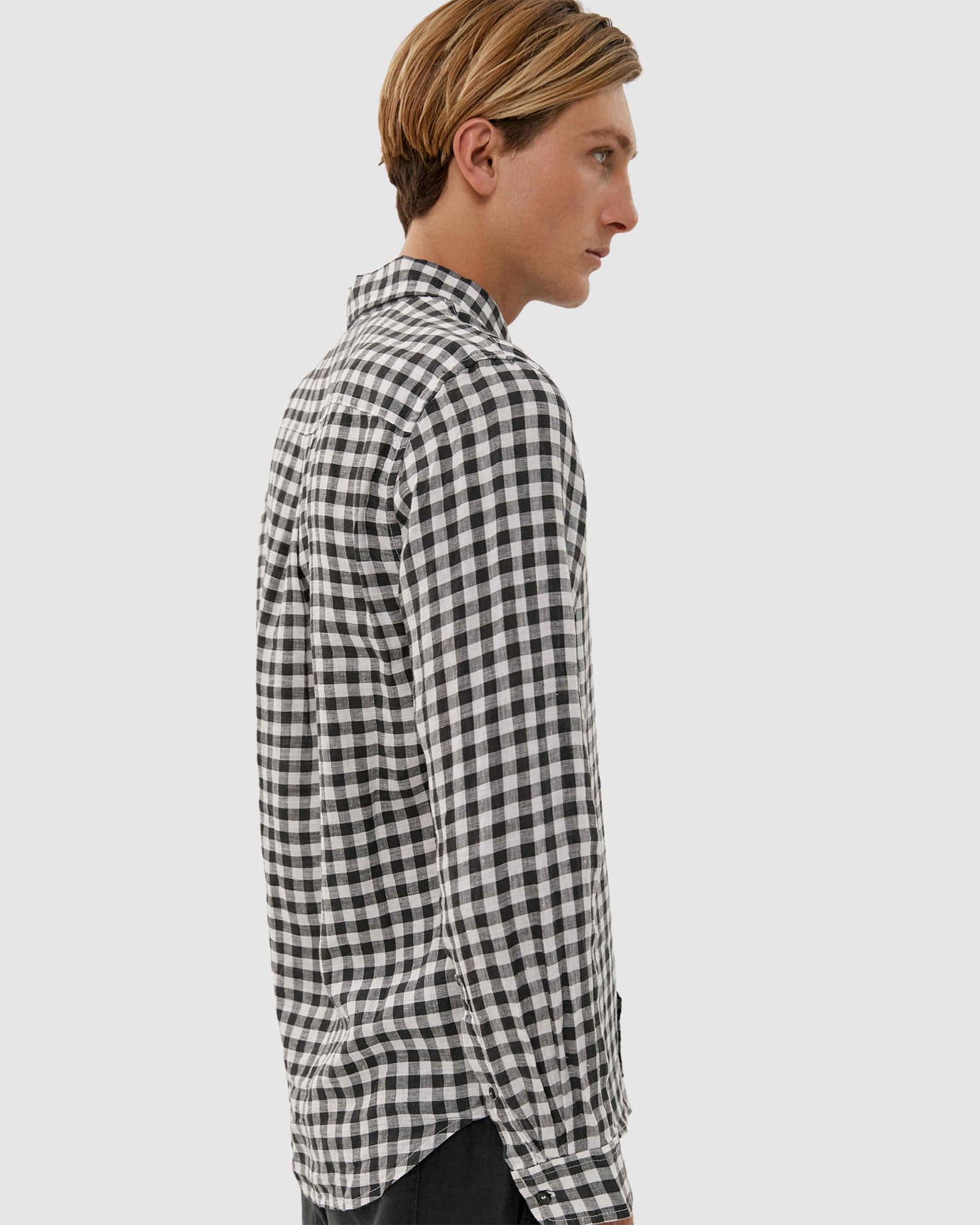 Black and white deals gingham shirt mens