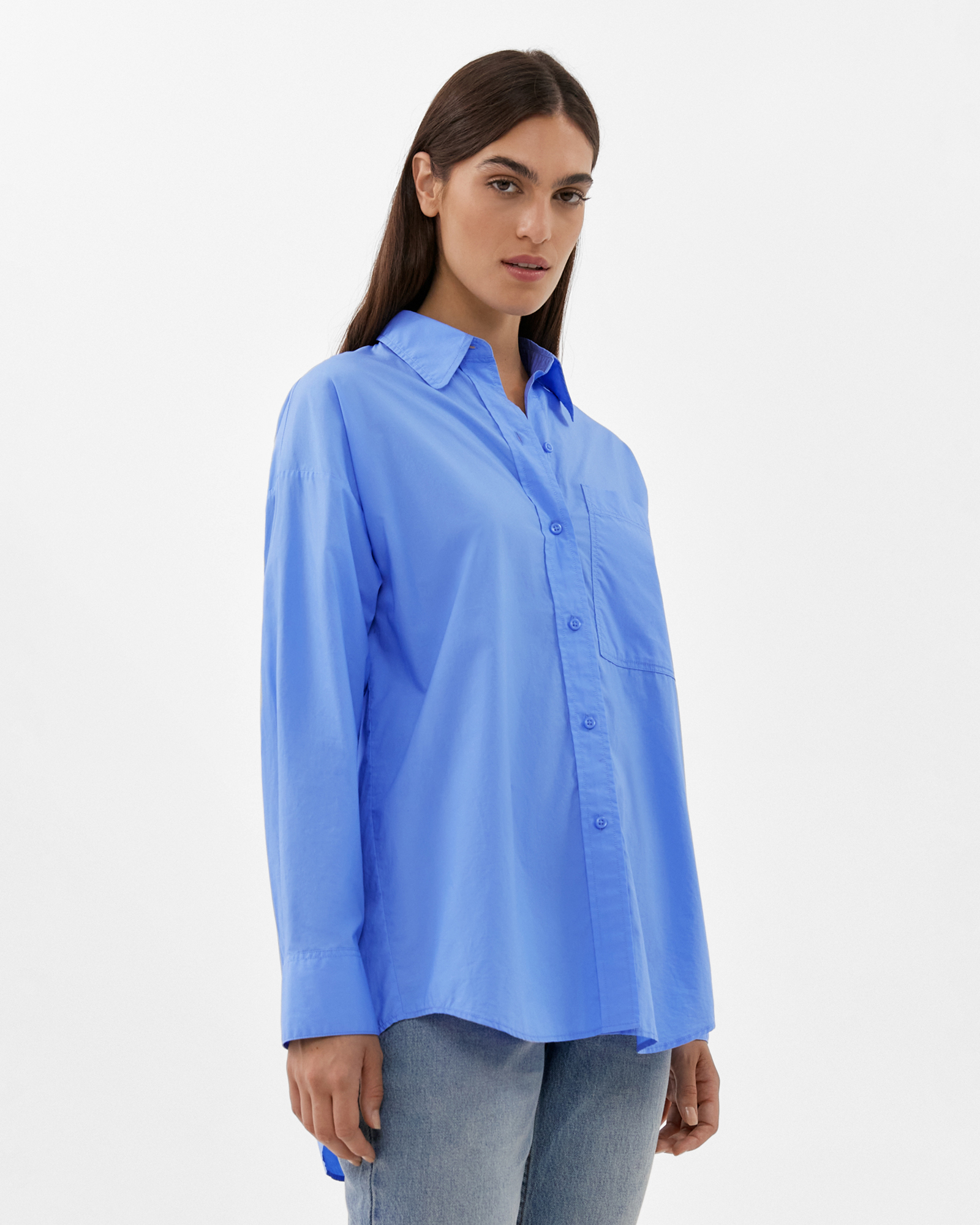 Blue cotton cheap shirt womens