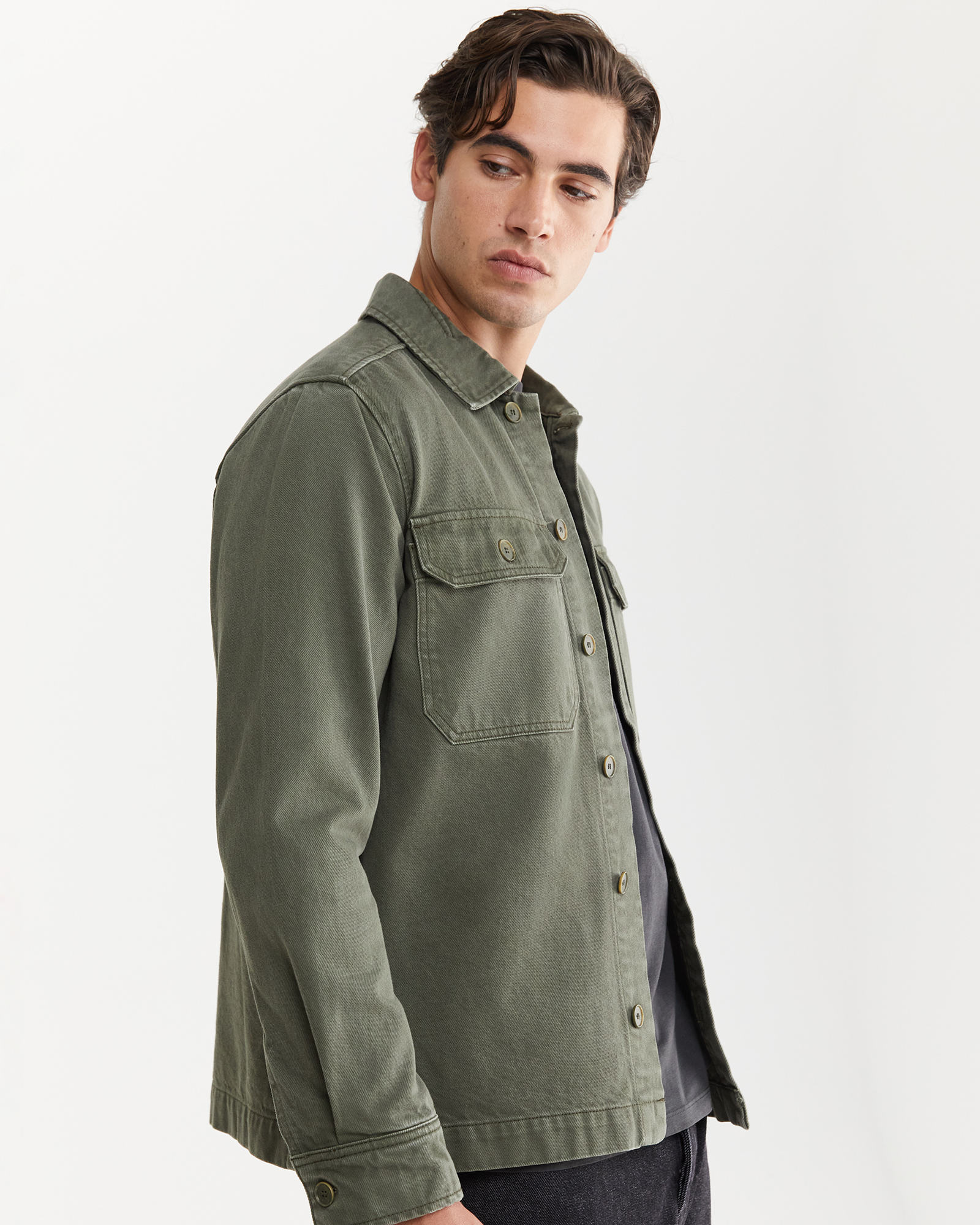 Green shirt discount jacket mens