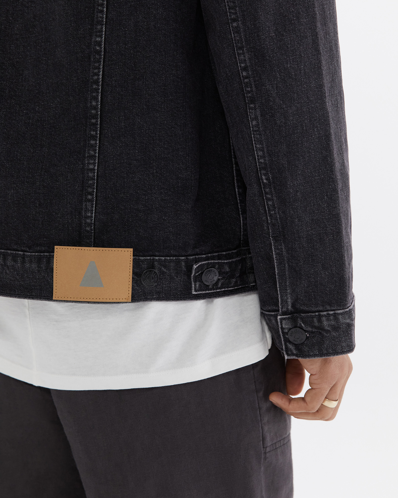 Half light denim half black denim jacket on sale