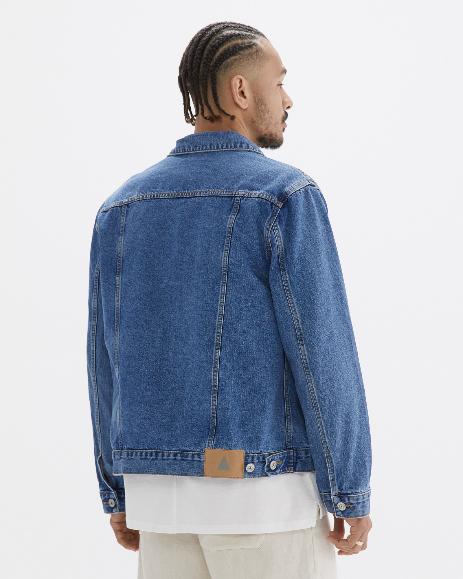 Half blue half outlet black denim jacket