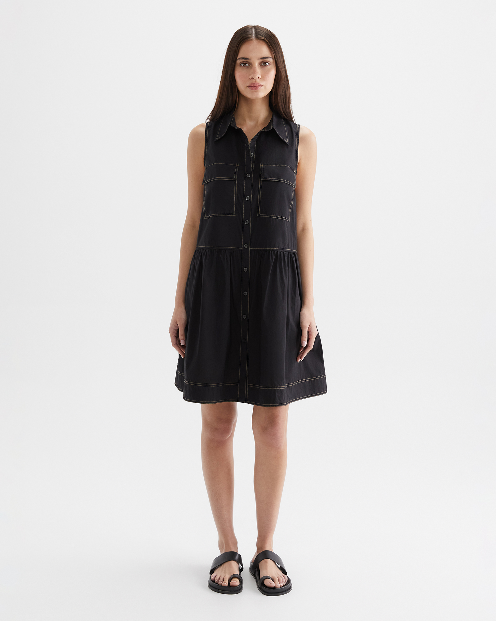 Sleeveless shirt dress australia deals