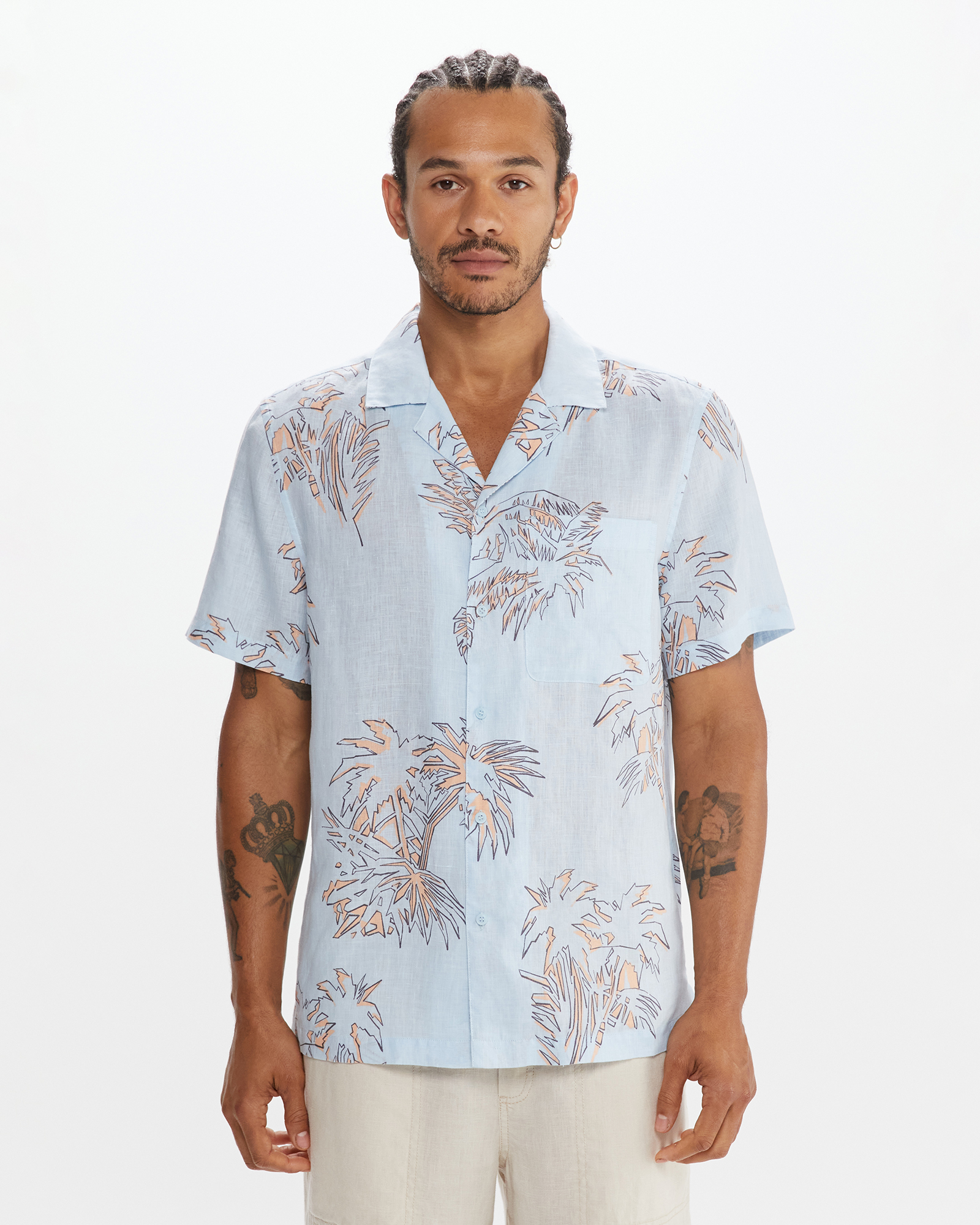 Andre Linen Palm Shirt | JAG