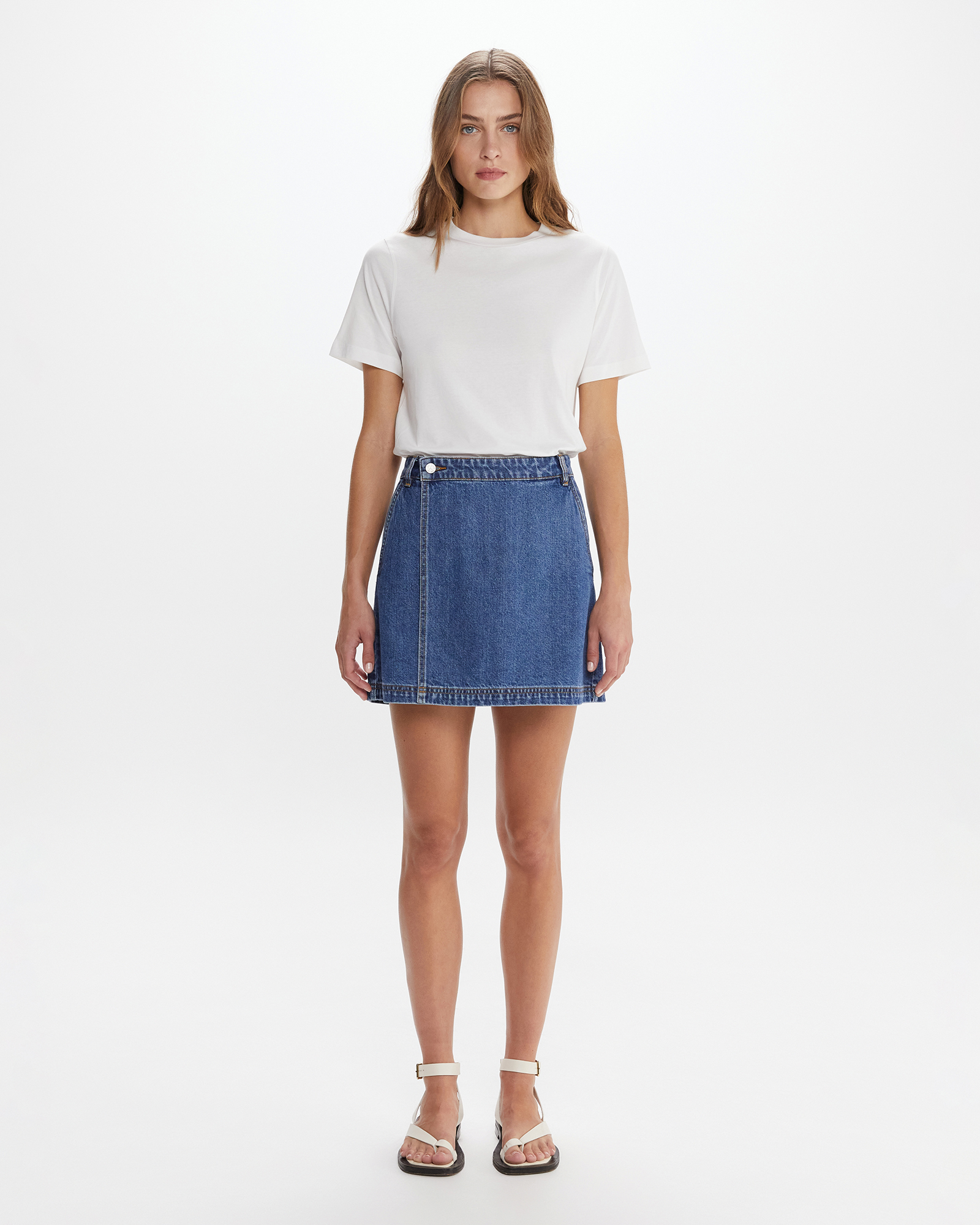 Anais Mini Denim Skirt in Mid Indigo | JAG