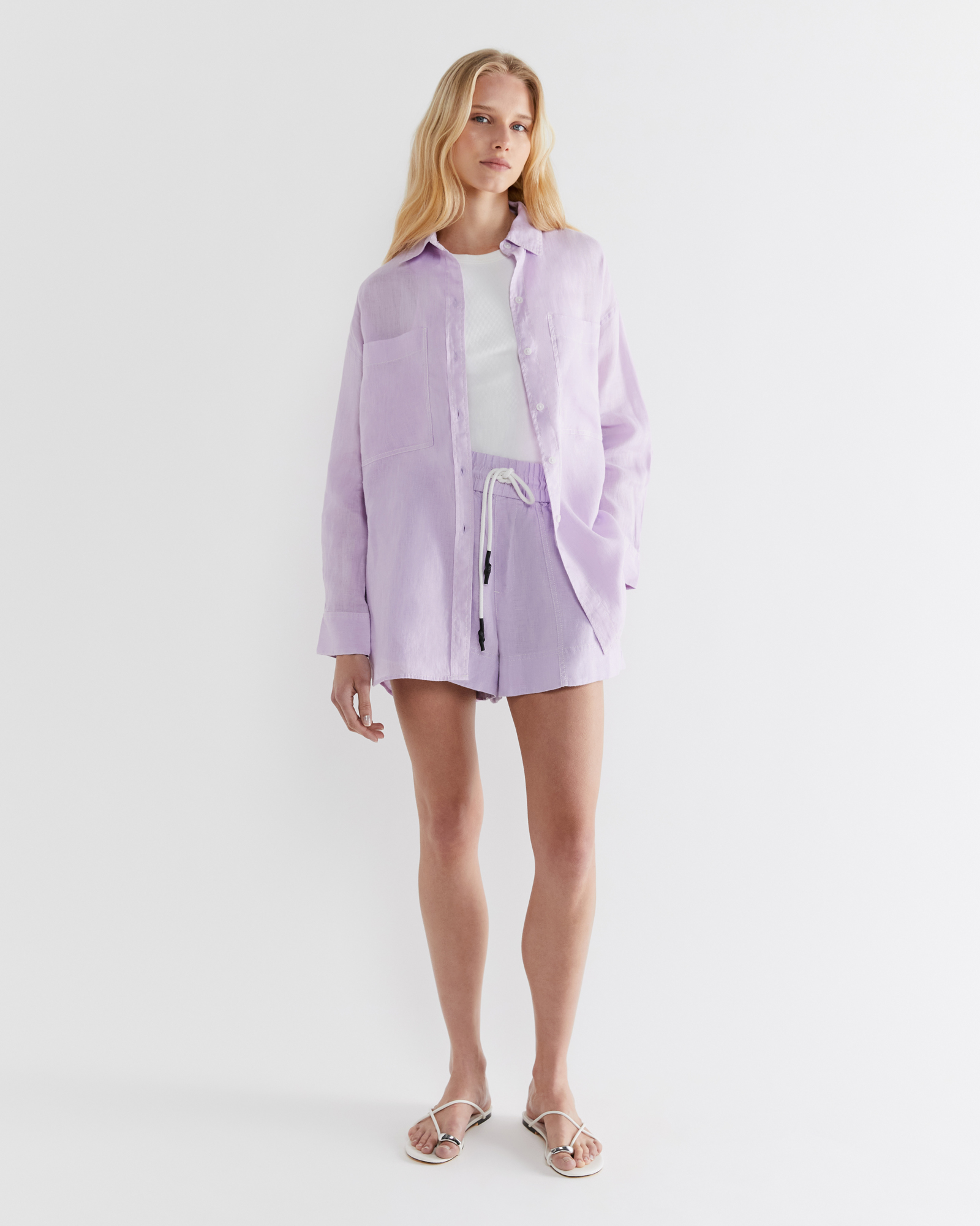 Lavender Linen Shirt - Condotti Store