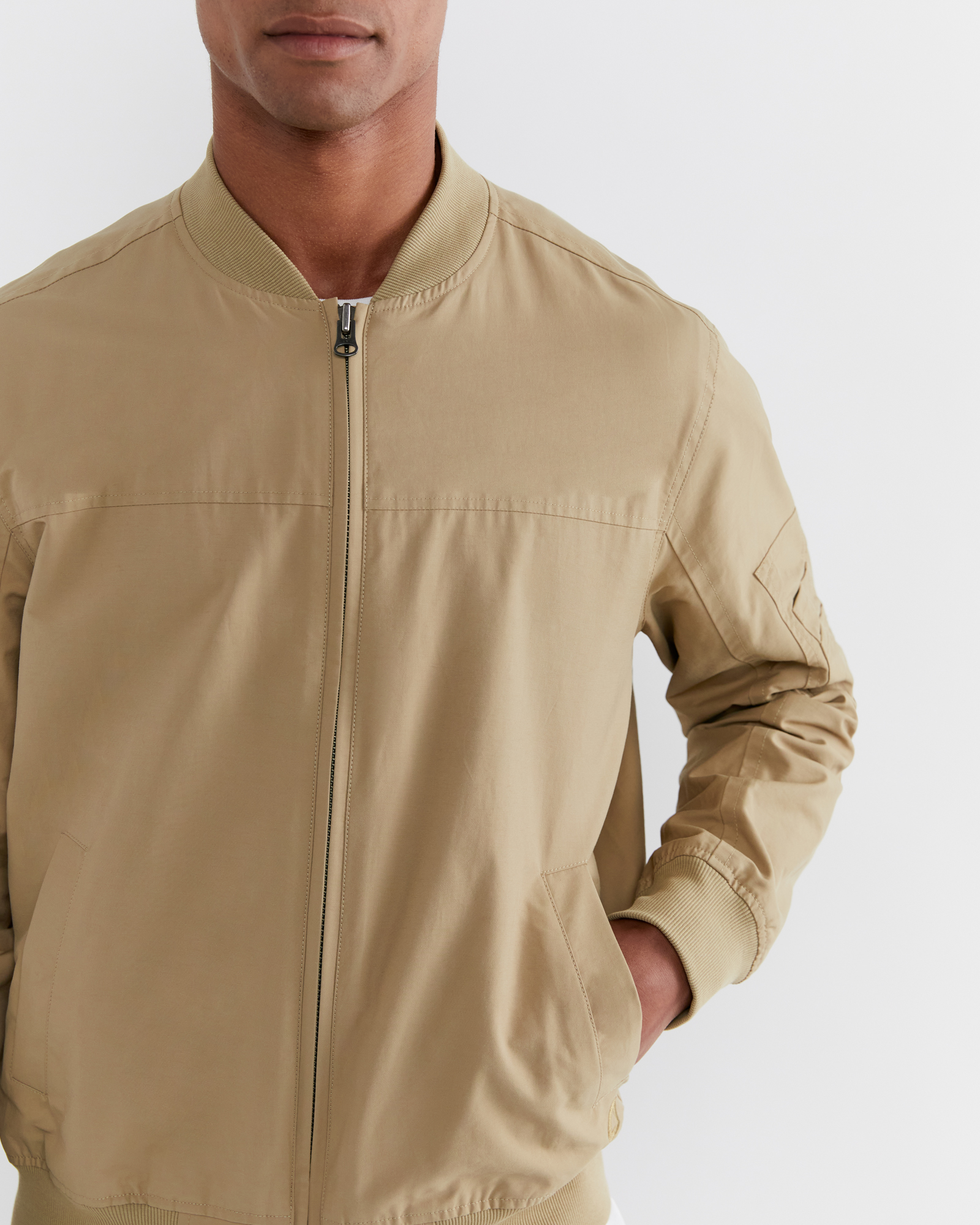 Ford Nylon Twill Bomber in Sand | JAG Ford Nylon Twill Bomber in Sand | JAG