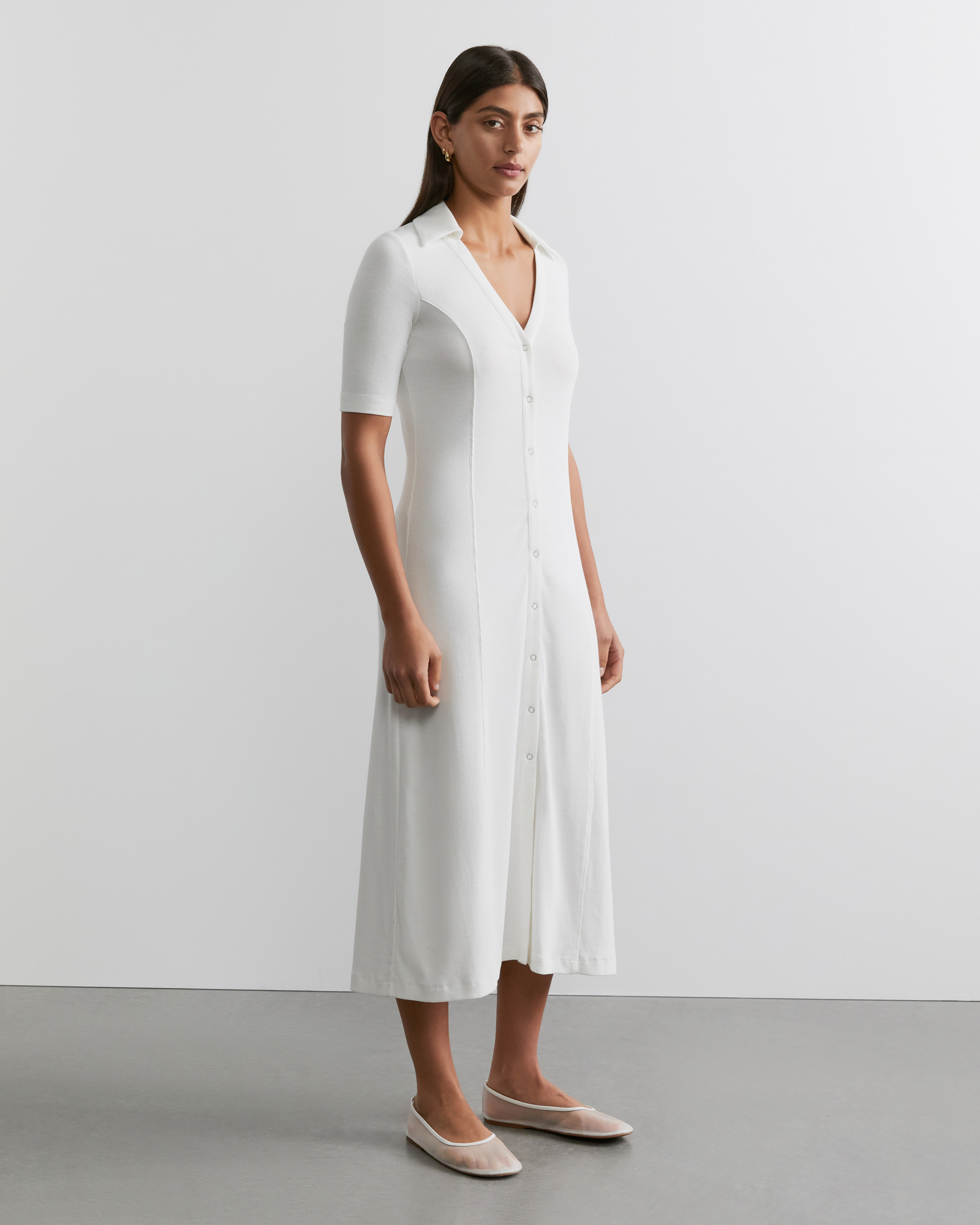 Ribbed polo dress clearance