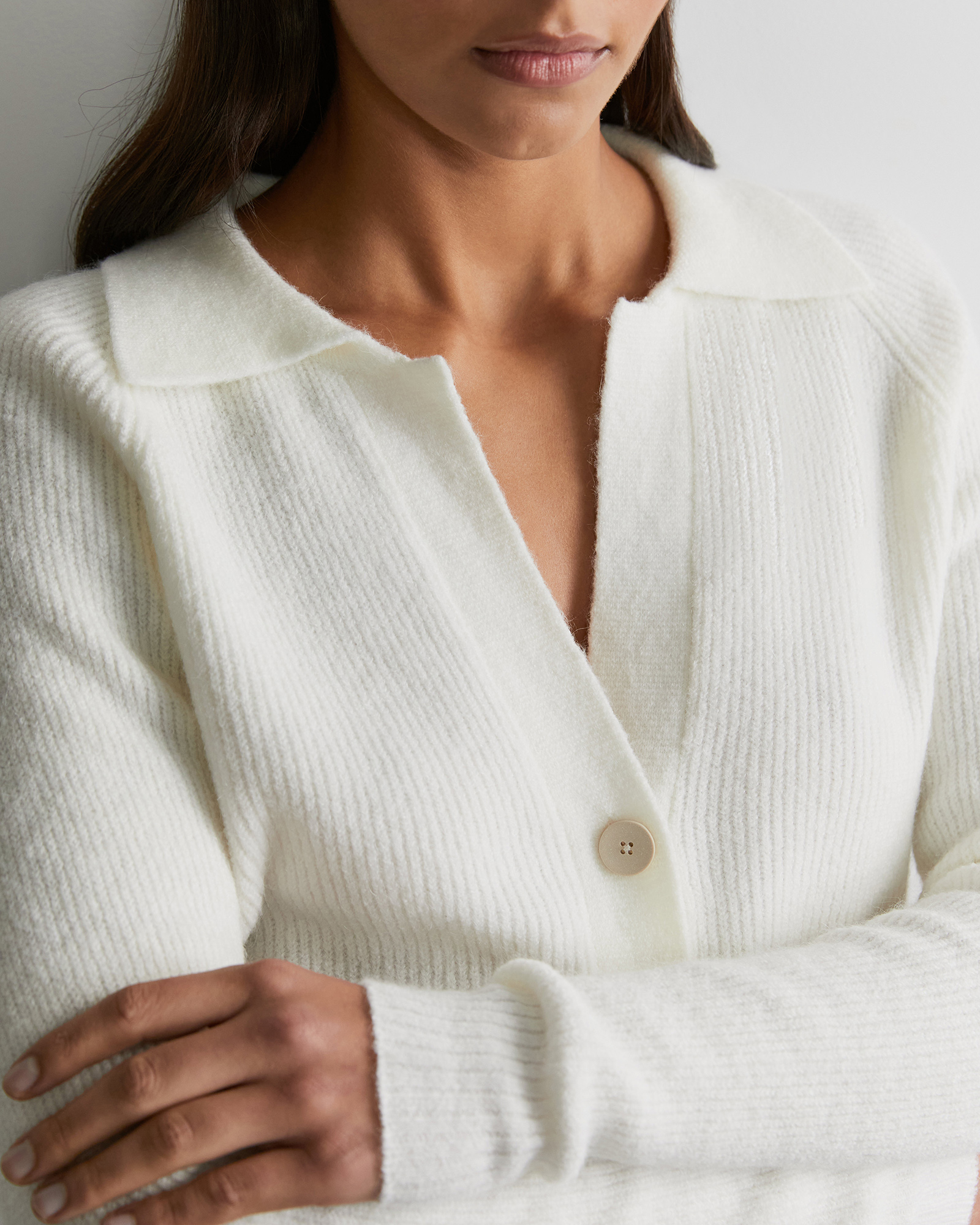 Fuzzy white cardigan hotsell